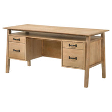 Goodson 64-inch 4-Drawer Double Pedestal Desk – Distressed Light Brown
