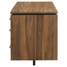 Berhalter 6-Drawer Double Pedestal File Computer Desk – Walnut / Black