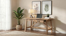 Fabian 54-inch 2-drawer Computer Writing Desk – Distressed Light Brown