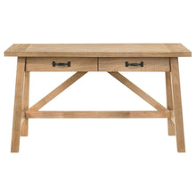 Fabian 54-inch 2-drawer Computer Writing Desk – Distressed Light Brown