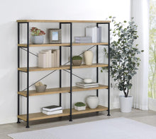 Analiese 63-inch 4-shelf Double Bookshelf – Mango
