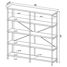 Analiese 63-inch 4-shelf Double Bookshelf – Mango