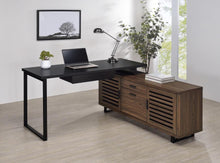Maddox 60-inch L-Shape Office Computer Desk Black – Walnut