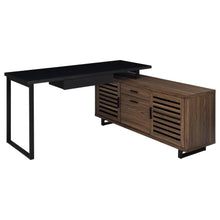 Maddox 60-inch L-Shape Office Computer Desk Black – Walnut