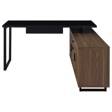 Maddox 60-inch L-Shape Office Computer Desk Black – Walnut