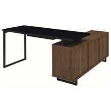 Maddox 60-inch L-Shape Office Computer Desk Black – Walnut