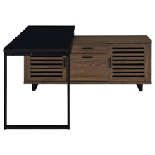 Maddox 60-inch L-Shape Office Computer Desk Black – Walnut