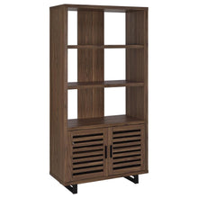 Maddox 71-inch 5-shelf Cabinet Bookcase – Walnut