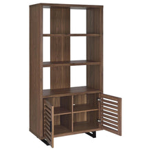 Maddox 71-inch 5-shelf Cabinet Bookcase – Walnut