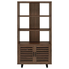 Maddox 71-inch 5-shelf Cabinet Bookcase – Walnut