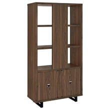 Maddox 71-inch 5-shelf Cabinet Bookcase – Walnut