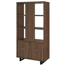 Maddox 71-inch 5-shelf Cabinet Bookcase – Walnut