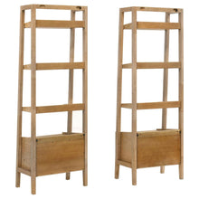 Fabian 2-piece 4-shelf Bookshelf with Drawer – Distressed Light Brown
