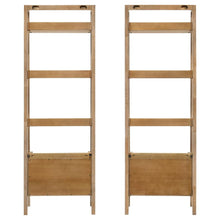 Fabian 2-piece 4-shelf Bookshelf with Drawer – Distressed Light Brown
