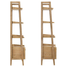 Fabian 2-piece 4-shelf Bookshelf with Drawer – Distressed Light Brown