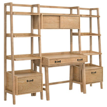 Fabian 2-piece 4-shelf Bookshelf with Drawer – Distressed Light Brown