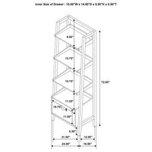Fabian 2-piece 4-shelf Bookshelf with Drawer – Distressed Light Brown