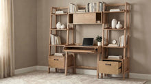 Fabian Bookshelf Bridge with Cubbies – Distressed Light Brown