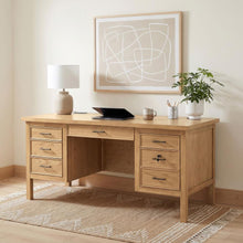 Vermes 66-inch 7-drawer Computer Desk with Power Outlet – Light Ash