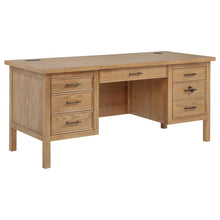 Vermes 66-inch 7-drawer Computer Desk with Power Outlet – Light Ash
