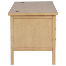 Vermes 66-inch 7-drawer Computer Desk with Power Outlet – Light Ash
