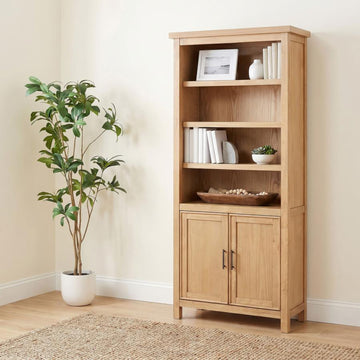 Vermes 72-inch 2-door Home Office Cabinet Bookcase – Light Ash