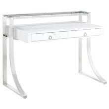 Gemma 48-inch 2-drawer Writing Desk – White High Gloss
