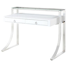 Gemma 48-inch 2-drawer Writing Desk – White High Gloss