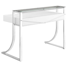 Gemma 48-inch 2-drawer Writing Desk – White High Gloss