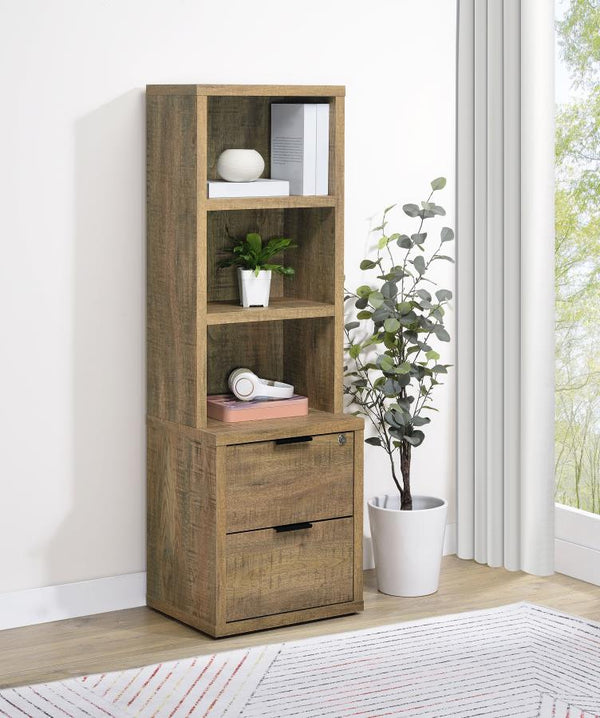Westpark 3-shelf Bookcase USB and Lockable Drawer – Mango