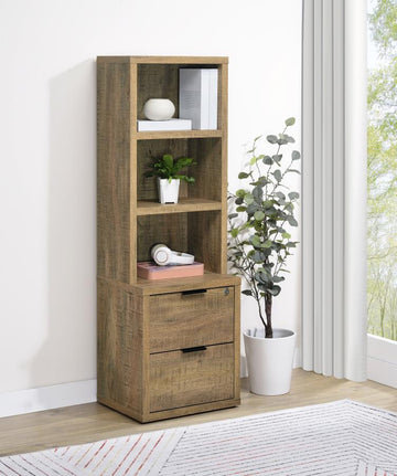 Westpark 3-shelf Bookcase USB and Lockable Drawer – Mango