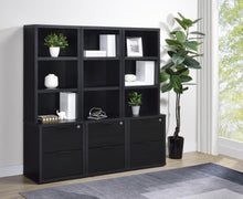Westpark 3-piece Wall Unit Bookcase Set with USB – Black