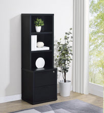 Westpark 3-shelf Bookcase USB and Lockable Drawer – Black