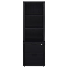 Westpark 3-shelf Bookcase USB and Lockable Drawer – Black