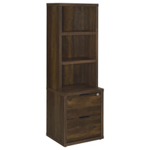 Westpark 3-shelf Bookcase USB and Lockable Drawer – Dark Pine
