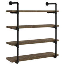Elmcrest 39-inch 4-shelf Wall Bookshelf – Rustic Oak