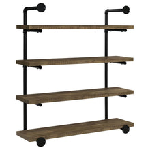 Elmcrest 39-inch 4-shelf Wall Bookshelf – Rustic Oak