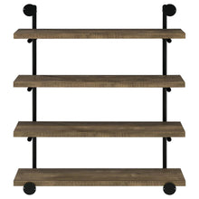 Elmcrest 39-inch 4-shelf Wall Bookshelf – Rustic Oak