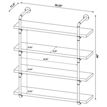 Elmcrest 39-inch 4-shelf Wall Bookshelf – Rustic Oak