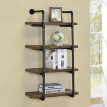 Elmcrest 24-inch 4-shelf Wall Bookshelf – Rustic Oak