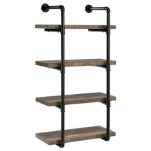 Elmcrest 24-inch 4-shelf Wall Bookshelf – Rustic Oak