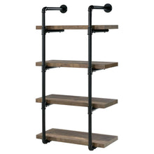 Elmcrest 24-inch 4-shelf Wall Bookshelf – Rustic Oak