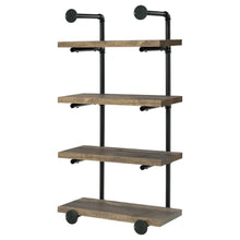 Elmcrest 24-inch 4-shelf Wall Bookshelf – Rustic Oak