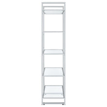 Hartford 79-inch 5-shelf Glass Bookshelf Chrome – Clear