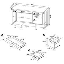Loomis 60-inch 4-drawer Computer Desk Whitewashed – White Washed Grey