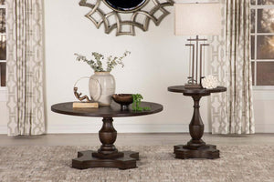 Morello - Round End Table With Pedestal Base - Coffee