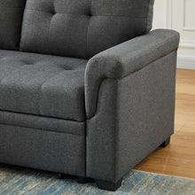 Lucca 84" Dark Gray Linen Reversible Sleeper Sectional Sofa