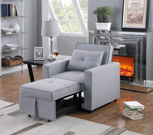 Zoey 33.25"W Light Gray Linen Convertible Sleeper Chair