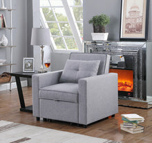 Zoey 33.25"W Light Gray Linen Convertible Sleeper Chair