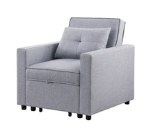 Zoey 33.25"W Light Gray Linen Convertible Sleeper Chair